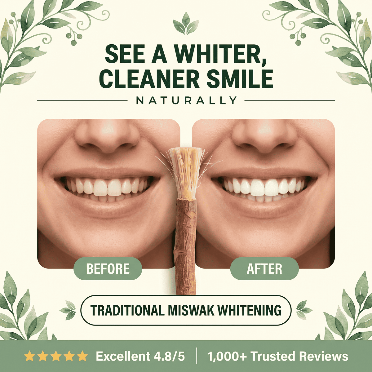 Natural Miswak Toothbrush Stick