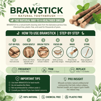 Natural Miswak Toothbrush Stick